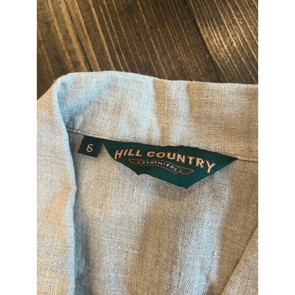 VTG Linen Long Sleeve Tunic Top Women 6 Neutral Lagenlook CottageCore Beach Trip - Picture 2 of 7